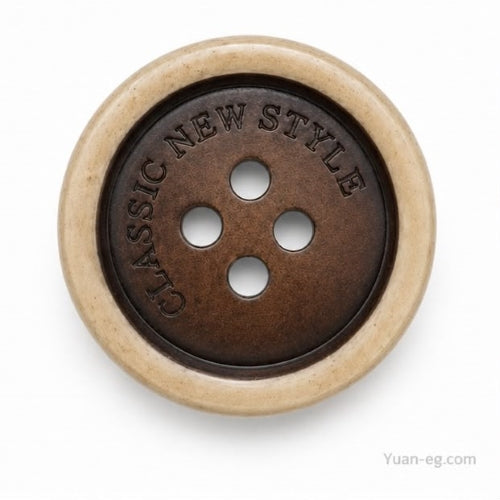 Classic Wood-Look 4-Hole Resin Suit Button