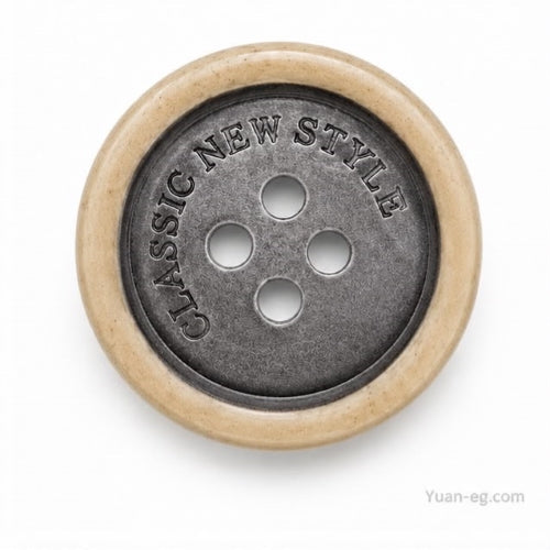 Classic Wood-Look 4-Hole Resin Suit Button